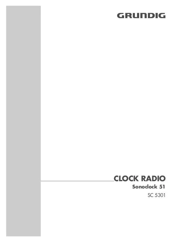 Mode d'emploi GRUNDIG SONOCLOCK 51 SC 5301