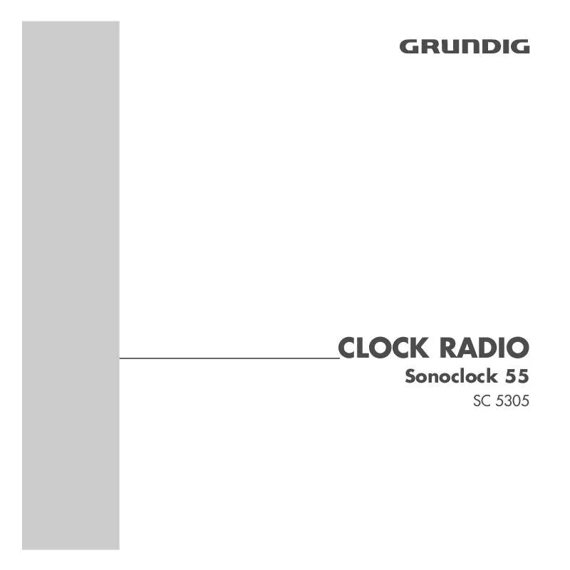 Mode d'emploi GRUNDIG SONOCLOCK 55 SC 5305