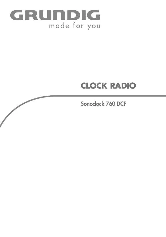 Mode d'emploi GRUNDIG SONOCLOCK 760 DCF