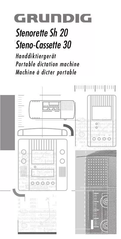 Mode d'emploi GRUNDIG STENORETTE SH 20