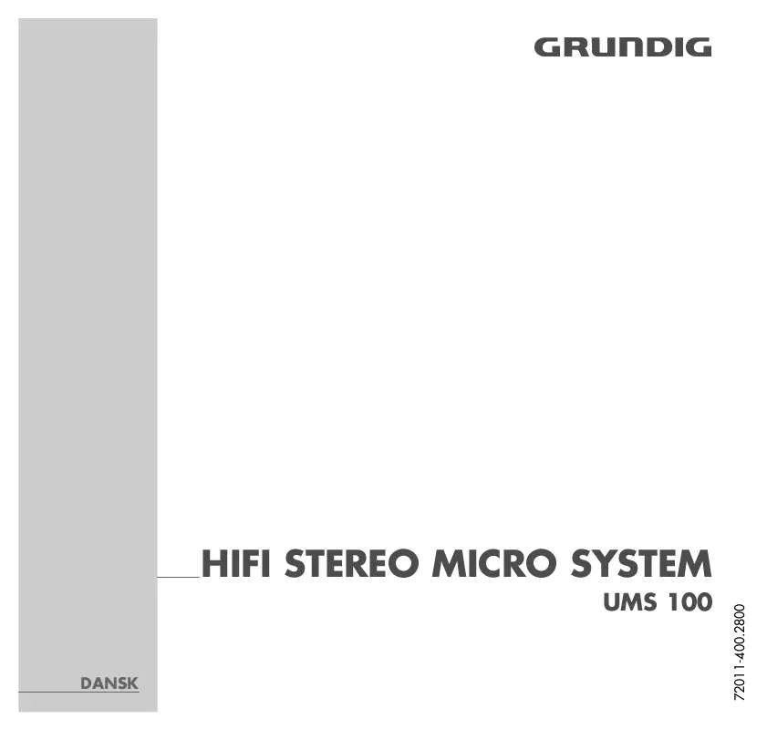 Mode d'emploi GRUNDIG UMS 100