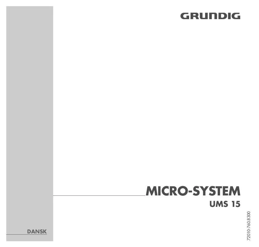 Mode d'emploi GRUNDIG UMS 15