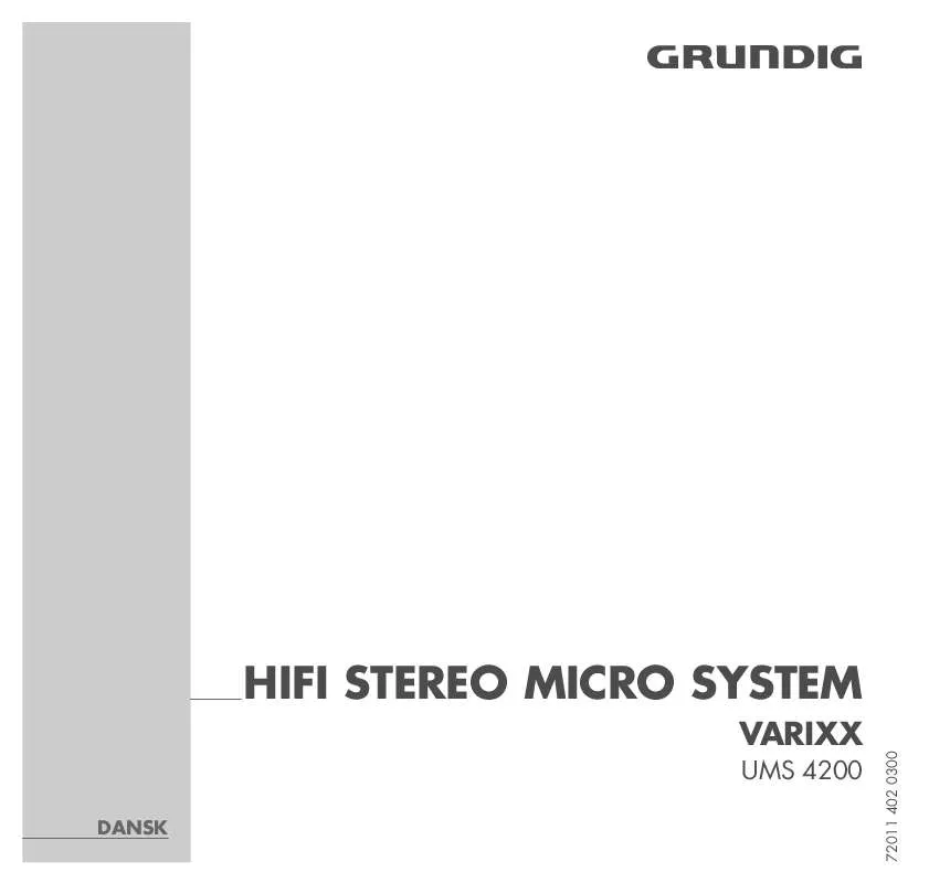 Mode d'emploi GRUNDIG VARIXX UMS 4200