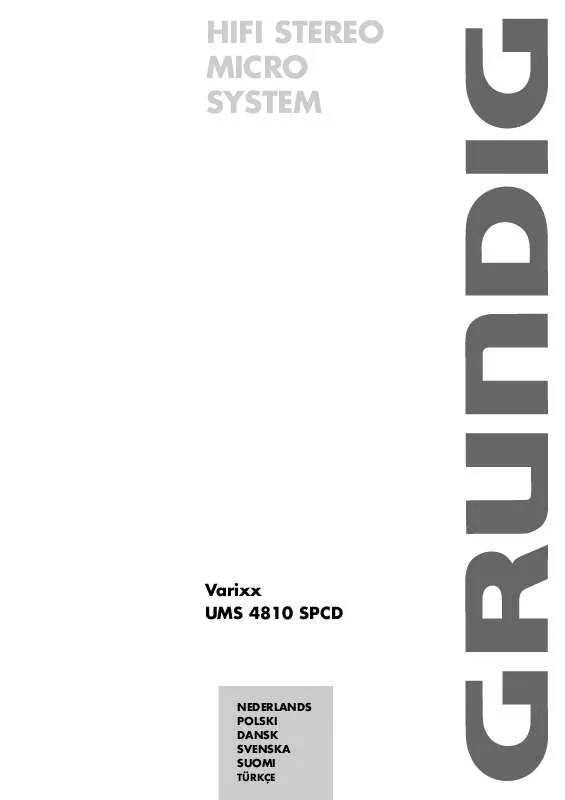 Mode d'emploi GRUNDIG VARIXX UMS 4810 SPCD