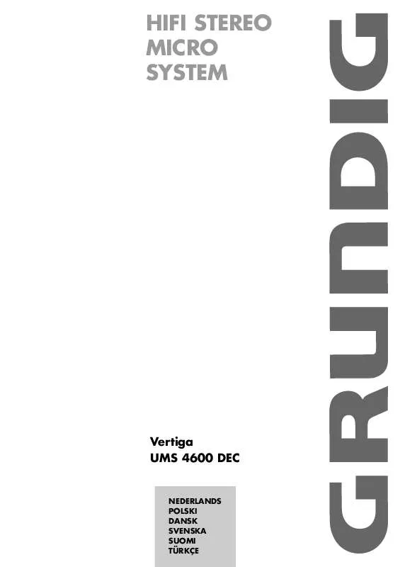 Mode d'emploi GRUNDIG VERTIGA UMS 4600 DEC