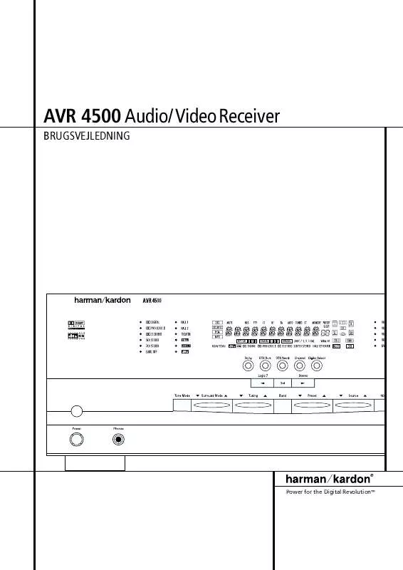 Mode d'emploi HARMAN KARDON AVR 4500