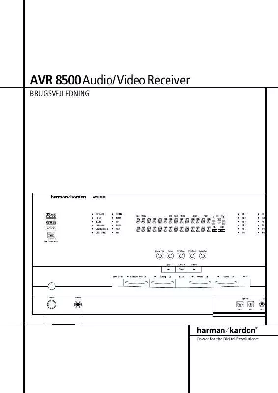 Mode d'emploi HARMAN KARDON AVR 8500