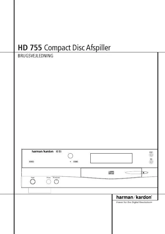 Mode d'emploi HARMAN KARDON HD 755