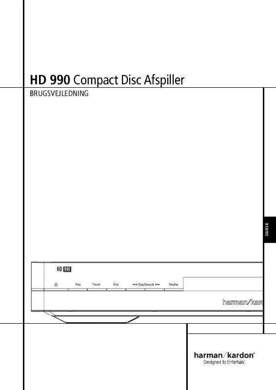 Mode d'emploi HARMAN KARDON HD 990