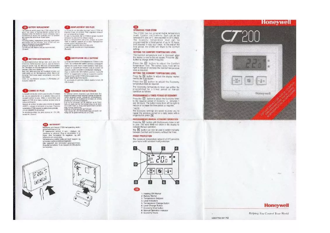 Mode d'emploi HONEYWELL CT200