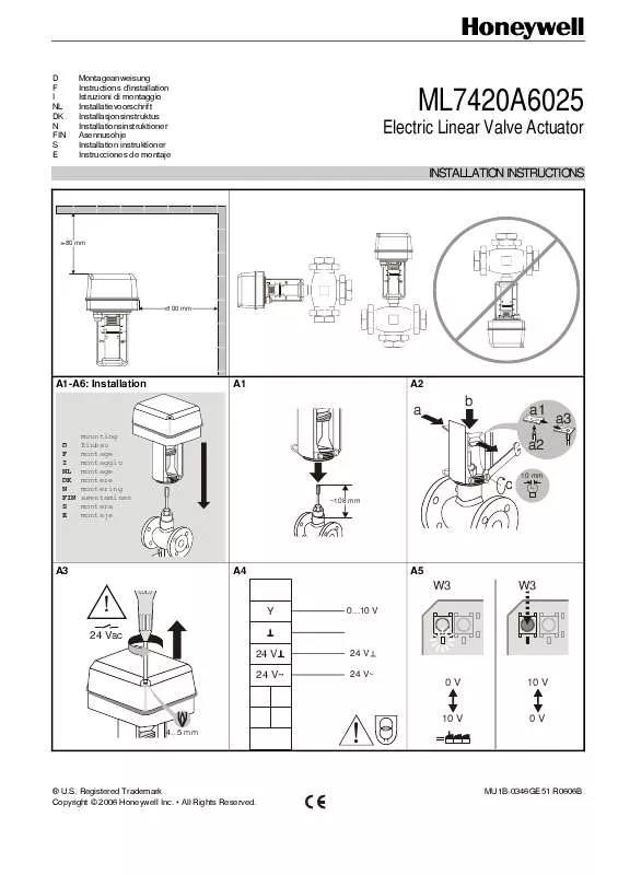 Mode d'emploi HONEYWELL ML7420A6025