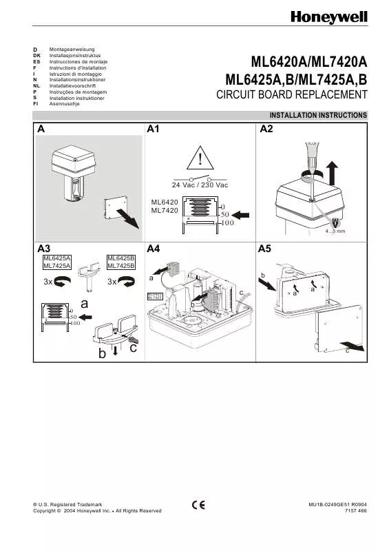 Mode d'emploi HONEYWELL ML7425A