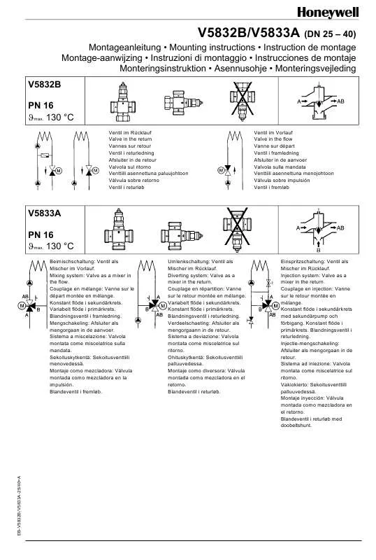 Mode d'emploi HONEYWELL V5833A