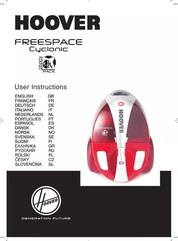 Mode d'emploi HOOVER FREESPACE CYCLONIC