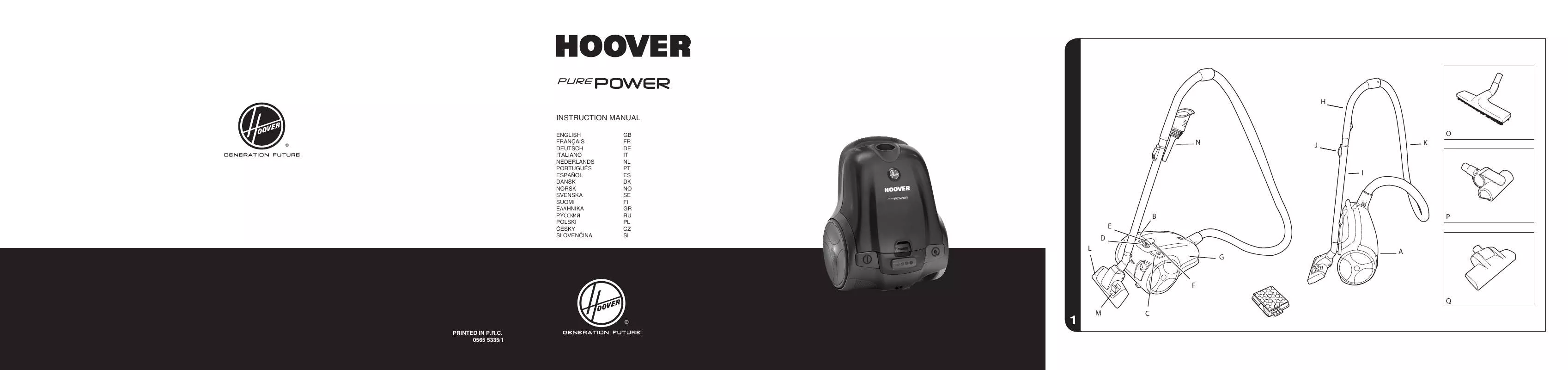 Mode d'emploi HOOVER PURE POWER