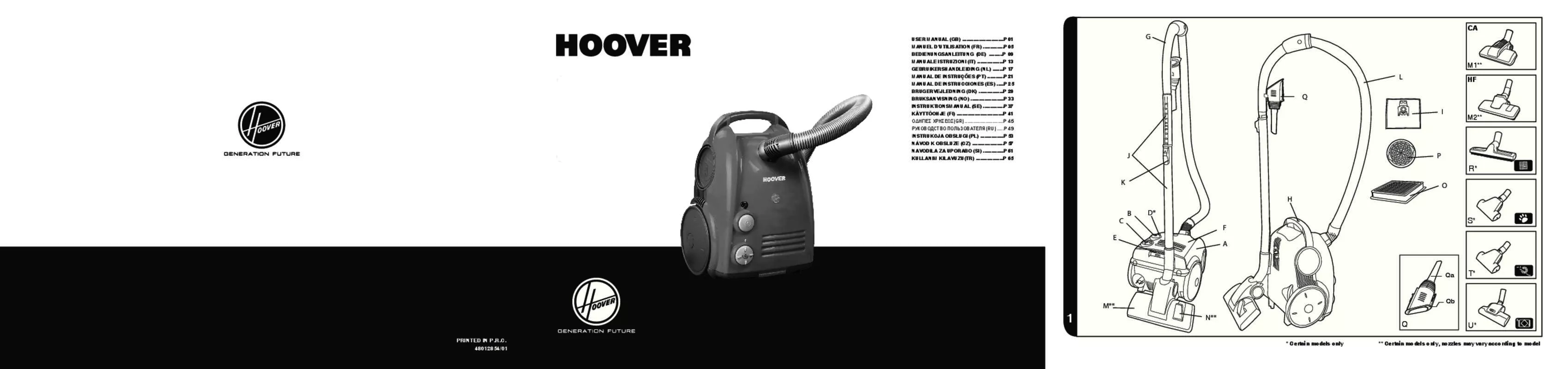 Mode d'emploi HOOVER SENSORY SN70 SN15