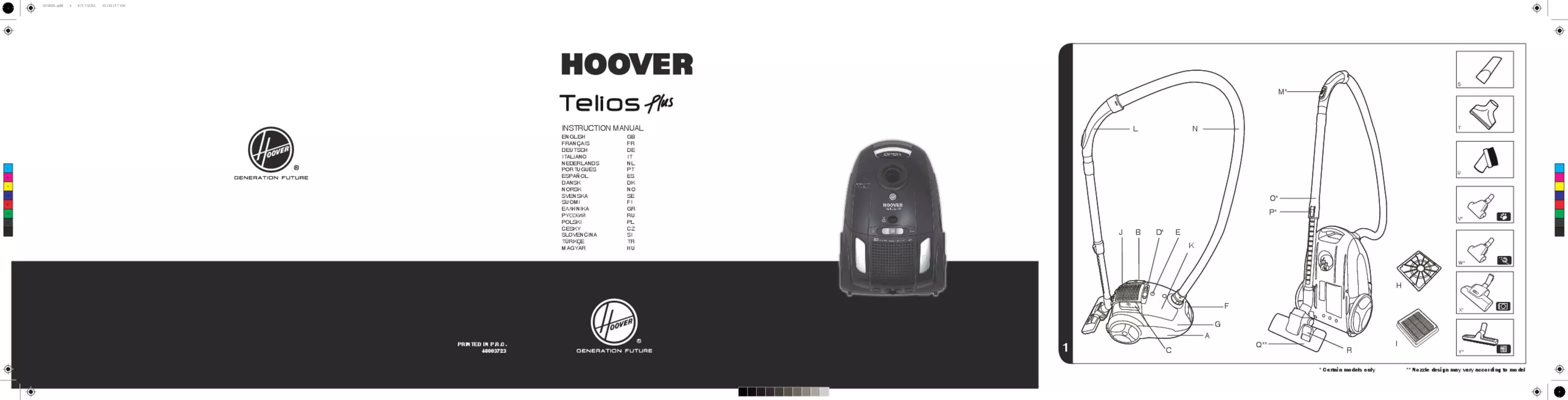 Mode d'emploi HOOVER TTE2408 TELIOS PLUS