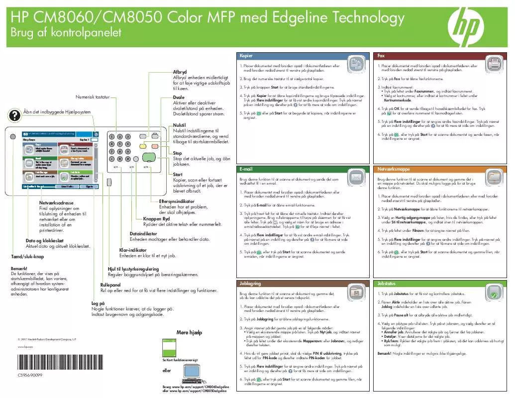 Mode d'emploi HP CM8000 COLOR MFP