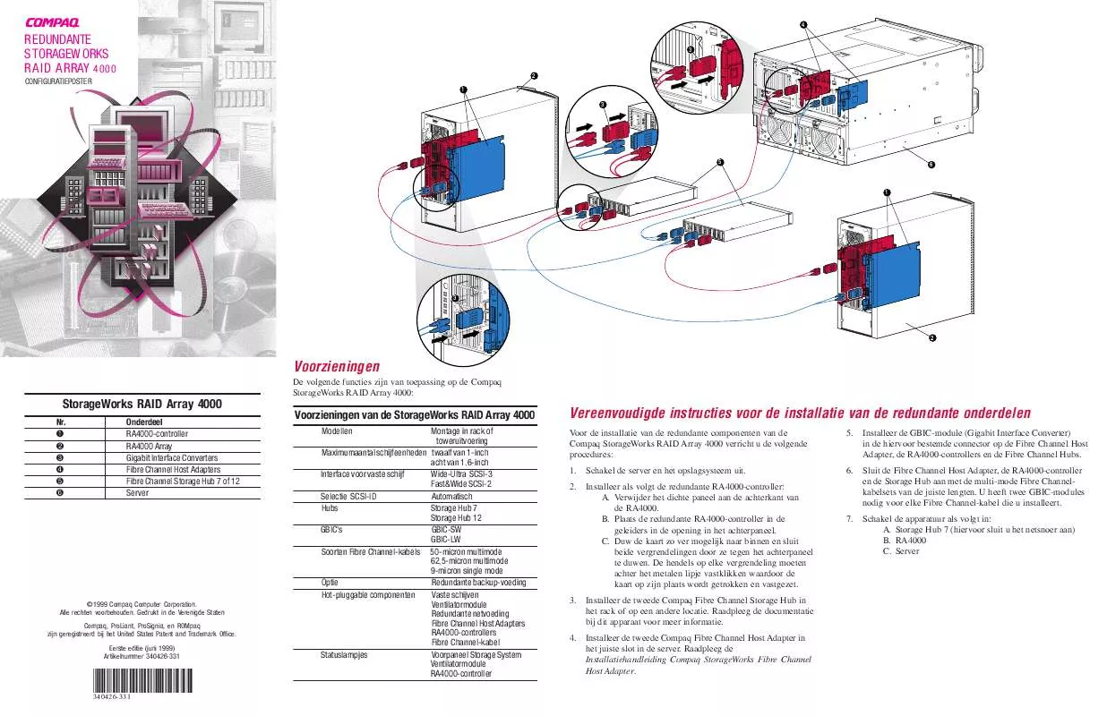 Mode d'emploi HP COMPAQ STORAGEWORKS 4000 RAID ARRAY