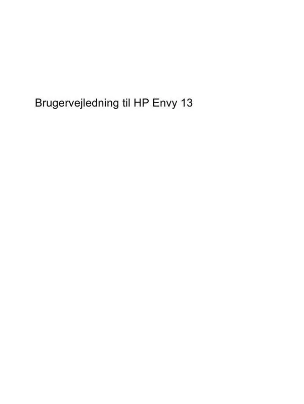 Mode d'emploi HP ENVY 13-1050EA