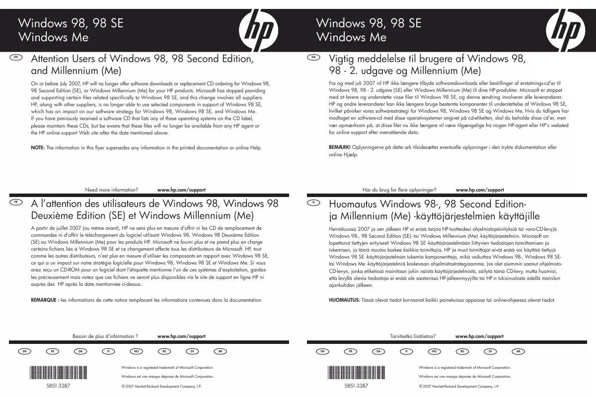 Mode d'emploi HP LASERJET 4P/MP