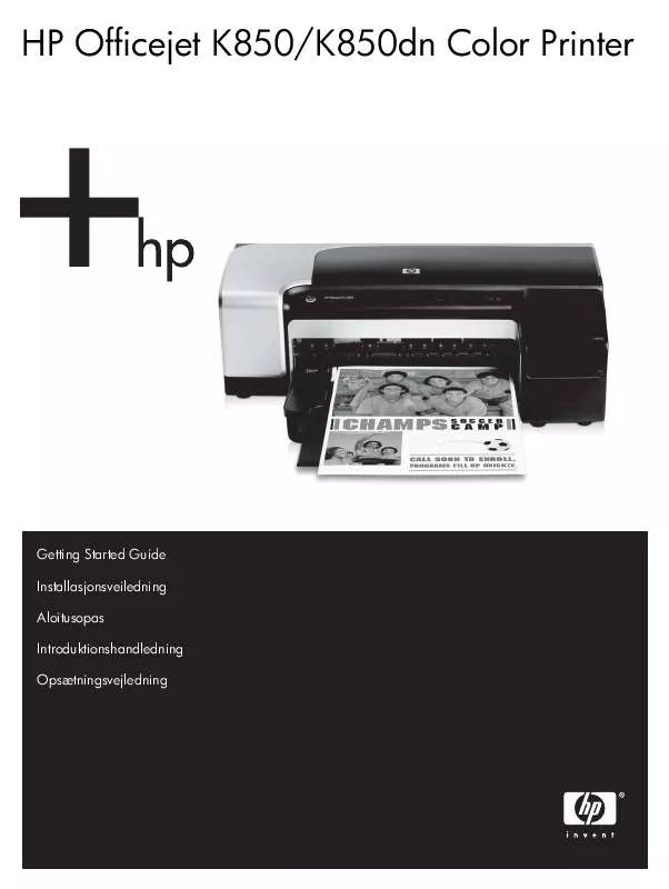 Mode d'emploi HP OFFICEJET PRO K850DN