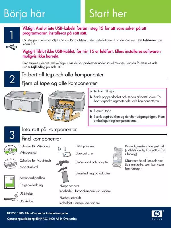 Mode d'emploi HP PSC 1417