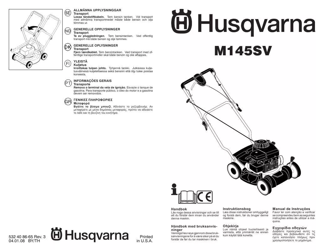 Mode d'emploi HUSQVARNA M145SV