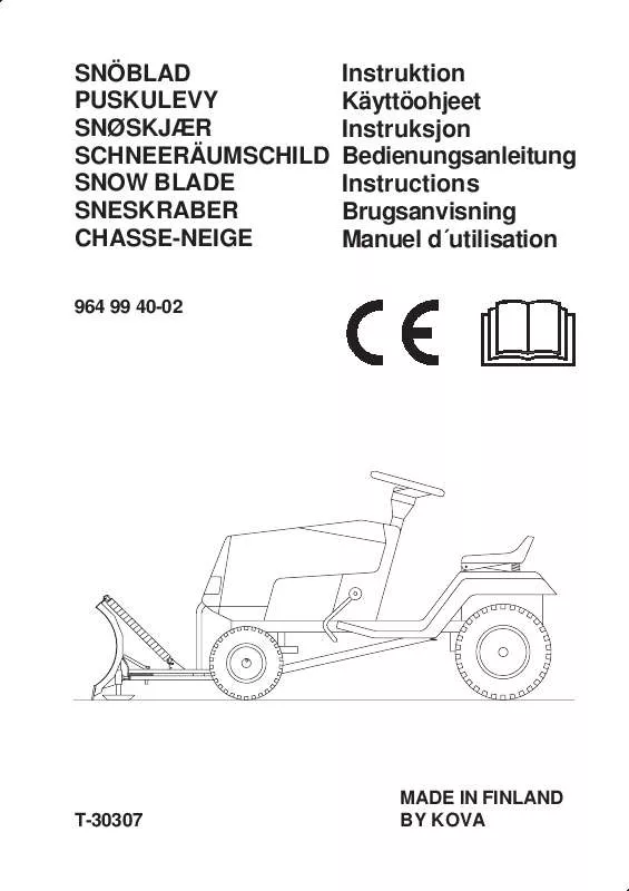 Mode d'emploi HUSQVARNA SNOW BLADE 964 99 40-02