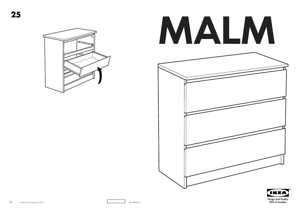 Mode d'emploi IKEA MALM KOMMODE 3 SKUF 80X78 CM