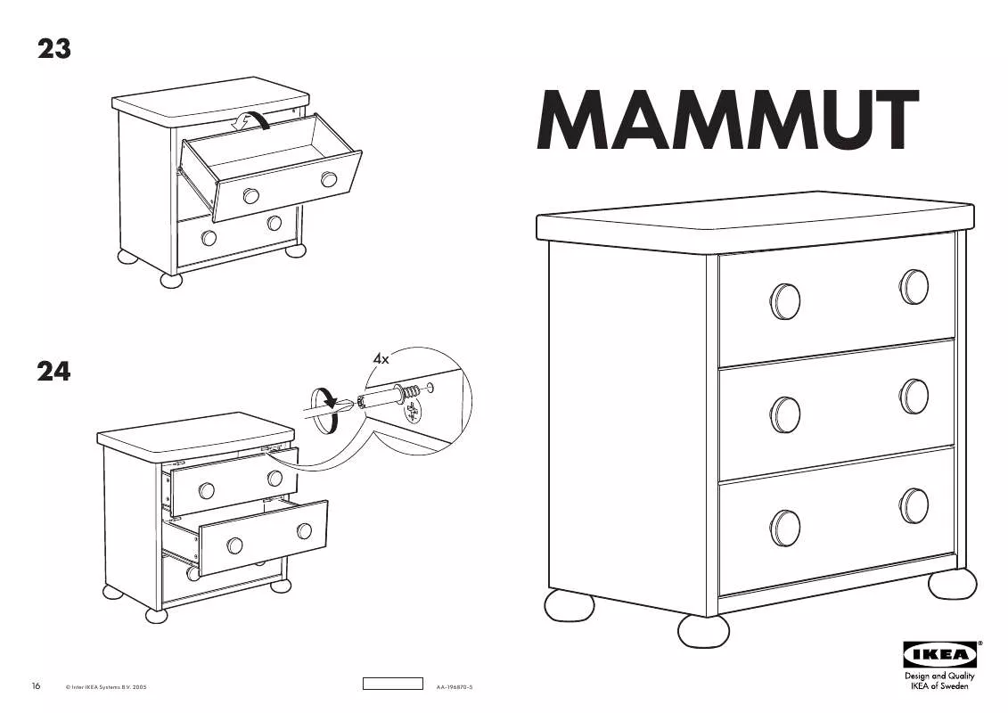 Mode d'emploi IKEA MAMMUT KOMMODE 3 SKUFFER