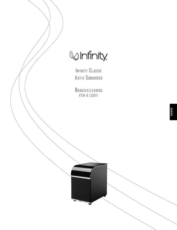 Mode d'emploi INFINITY PSW-8