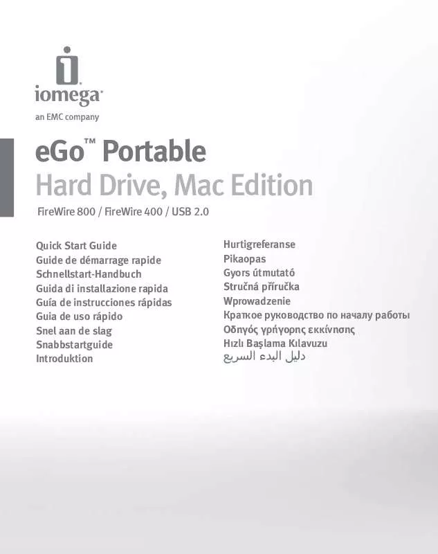 Mode d'emploi IOMEGA EGO PORTABLE FIREWIRE 400