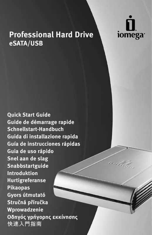 Mode d'emploi IOMEGA PROFESSIONAL HARD DRIVE ESATA