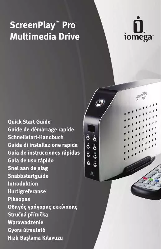 Mode d'emploi IOMEGA SCREENPLAY PRO MULTIMEDIA DRIVE