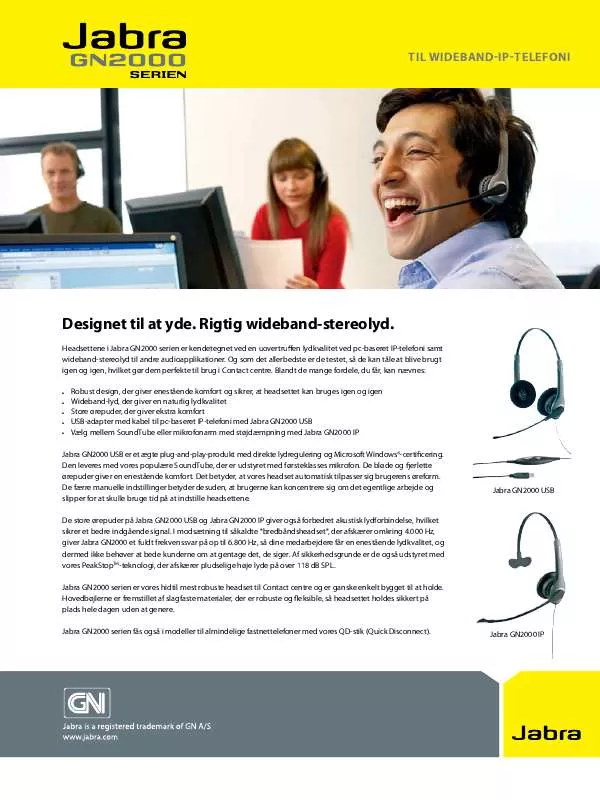 Mode d'emploi JABRA GN2000 USB