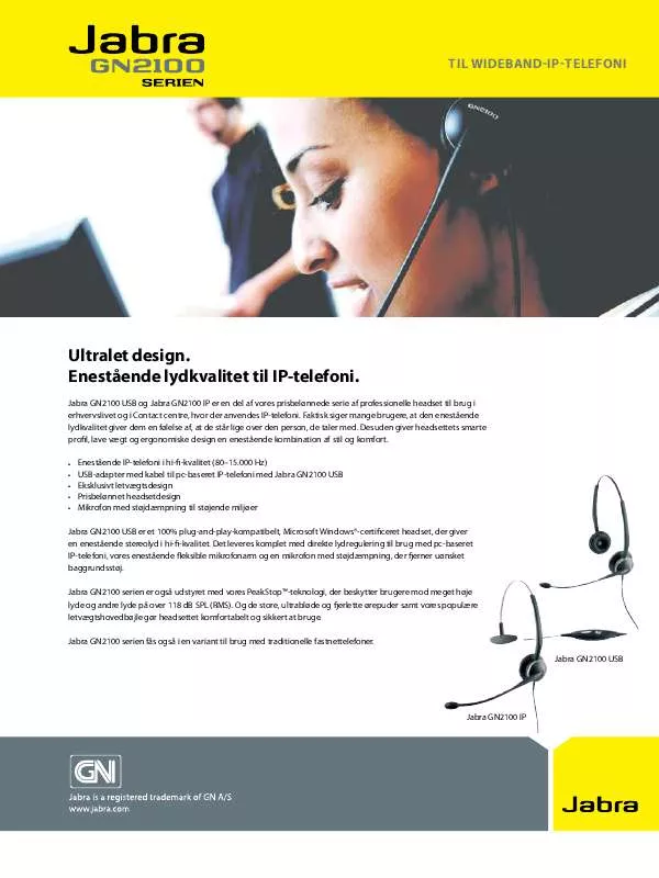 Mode d'emploi JABRA GN2100 USB