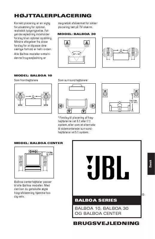 Mode d'emploi JBL BALBOA 10 (220-240V)