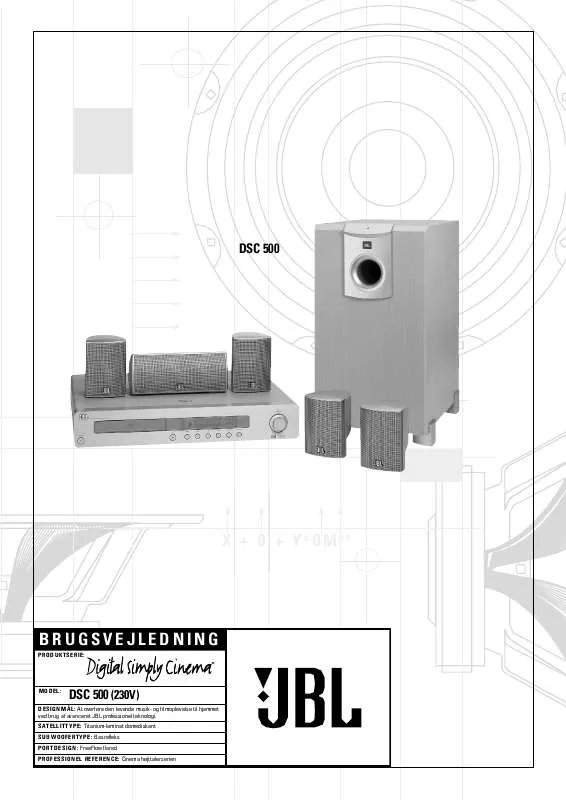 Mode d'emploi JBL DSC 500 (220-240V)