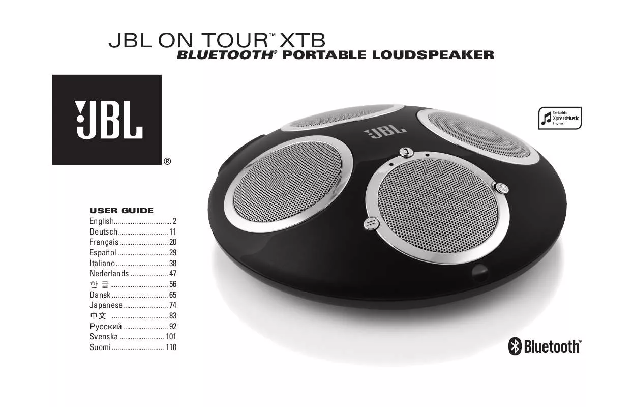 Mode d'emploi JBL JBL ON TOUR XTB