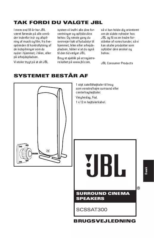 Mode d'emploi JBL SCS SAT 300 (220-240V)