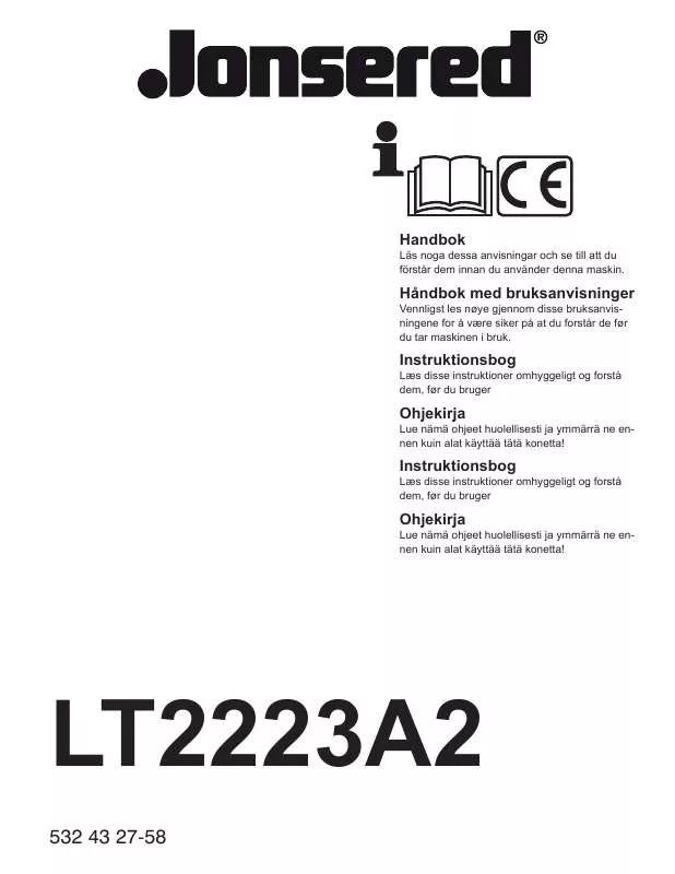 Mode d'emploi JONSERED LT 2223 A2