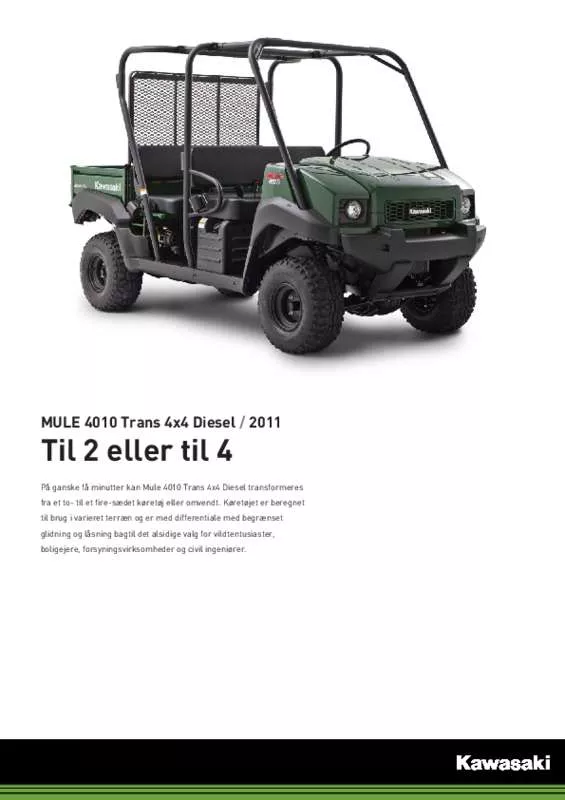 Mode d'emploi KAWASAKI MULE 4010 TRANS 4X4 DIESEL