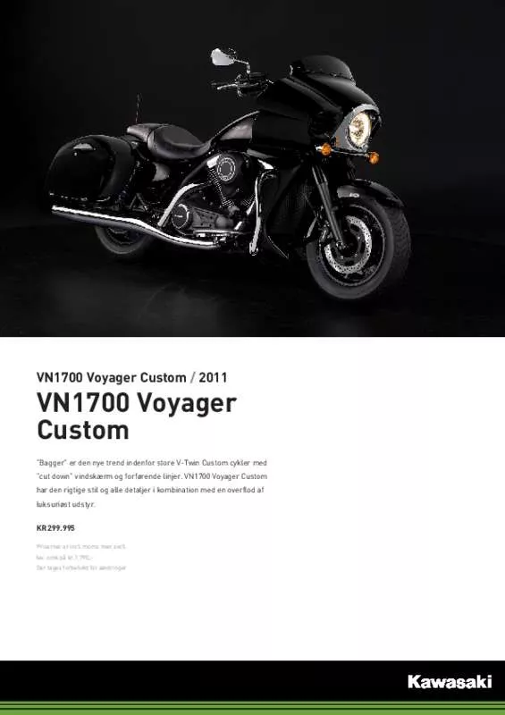 Mode d'emploi KAWASAKI VN 1700 VOYAGER CUSTOM