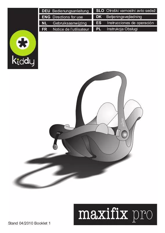 Mode d'emploi KIDDY MAXIFIX PRO