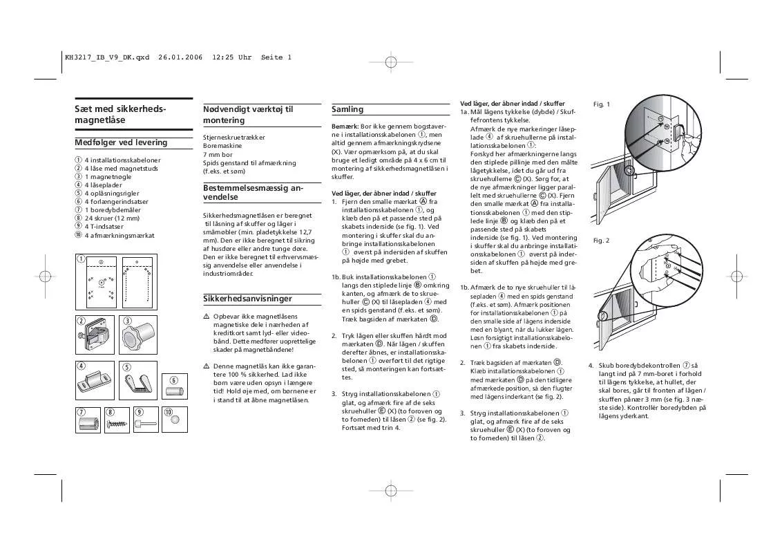 Mode d'emploi KOMPERNASS KH 3217 SAFETY MAGNET LOCK SET