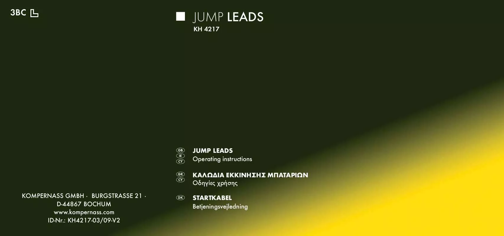 Mode d'emploi KOMPERNASS KH 4217 JUMP LEADS