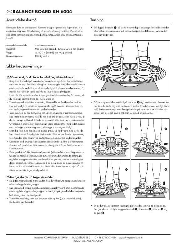 Mode d'emploi KOMPERNASS KH 6004 BALANCE TRAINER