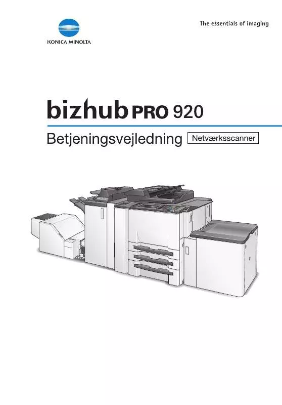 Mode d'emploi KONICA MINOLTA BIZHUB PRO 920