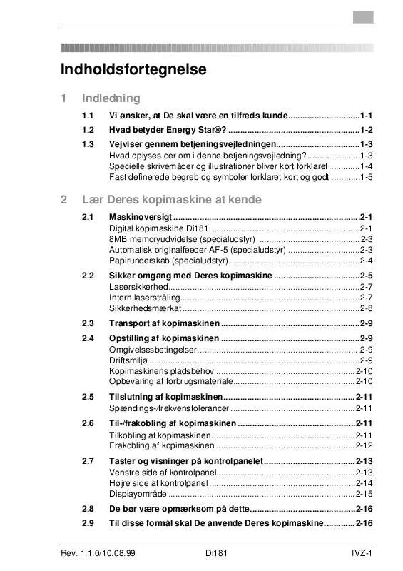 Mode d'emploi KONICA MINOLTA DI181